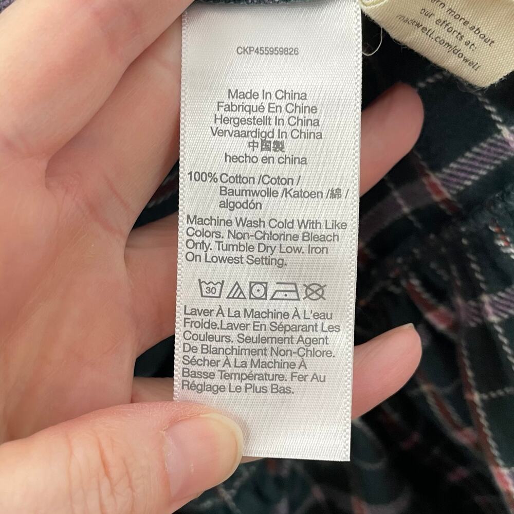 Madewell 4 Flannel Colette Mini Dress in Plaid Midnight Green NB856 - Picture 11 of 13